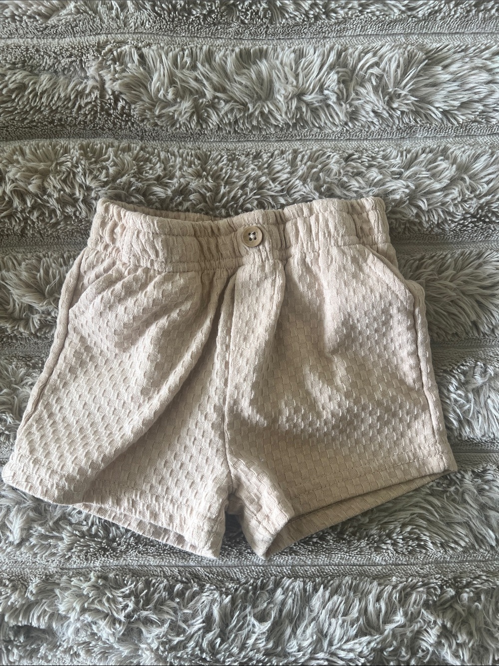Rachel Zoe Beige Textured Button Romper - Picture 4 of 5
